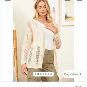 ANDREE BY UNIT Cream Knit Cardigan